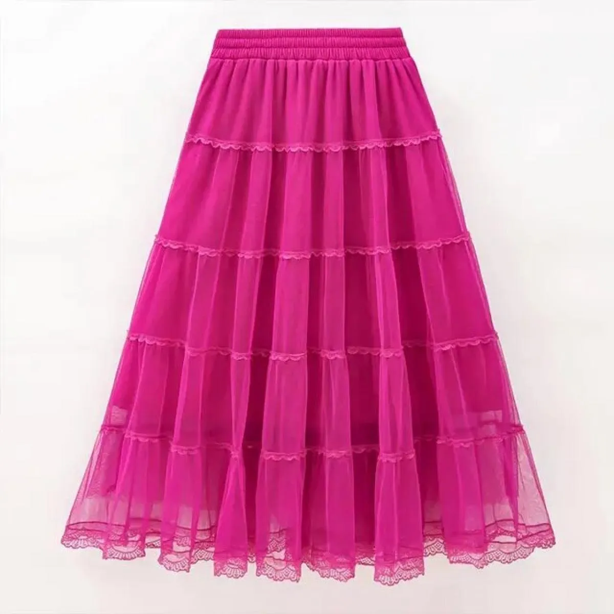 Mexh Gonna lunga Donna Vintage Summer Spring Ball Gown Ruffles Elegante gonna tutu Party Club Nero Maxi Gonne Donna