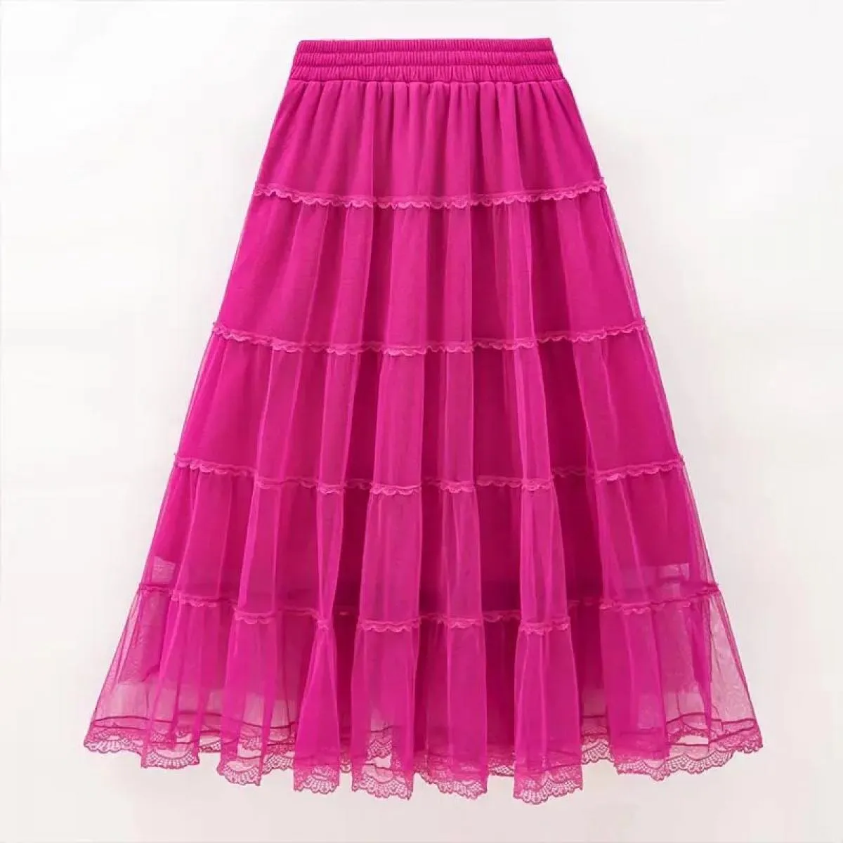 Mexh Gonna lunga Donna Vintage Summer Spring Ball Gown Ruffles Elegante gonna tutu Party Club Nero Maxi Gonne Donna