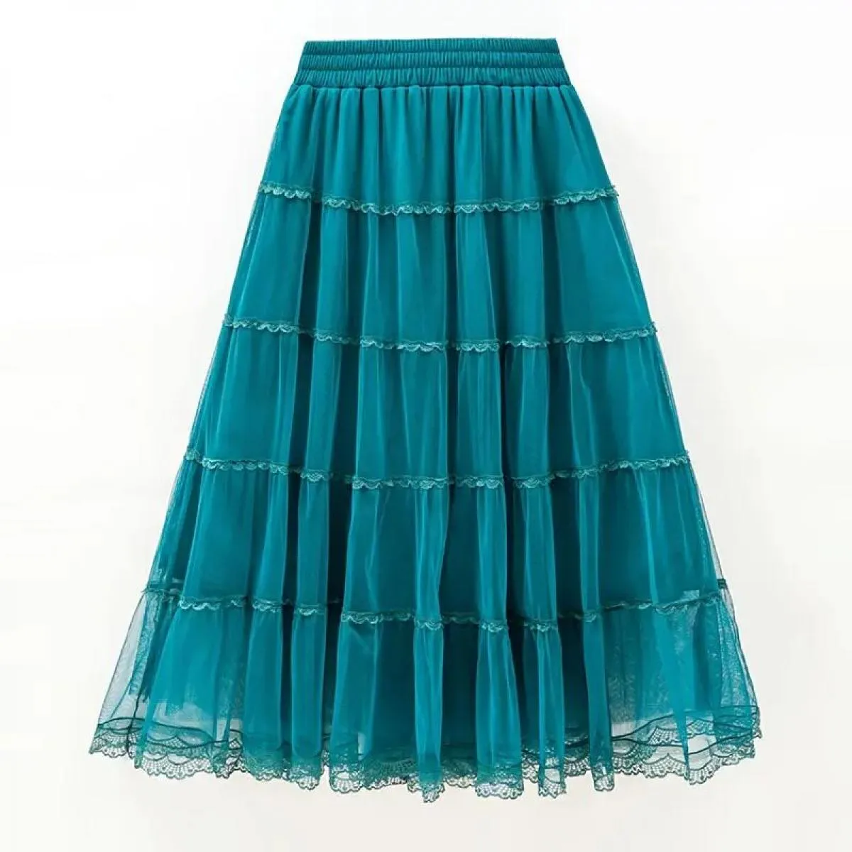 Mexh Gonna lunga Donna Vintage Summer Spring Ball Gown Ruffles Elegante gonna tutu Party Club Nero Maxi Gonne Donna