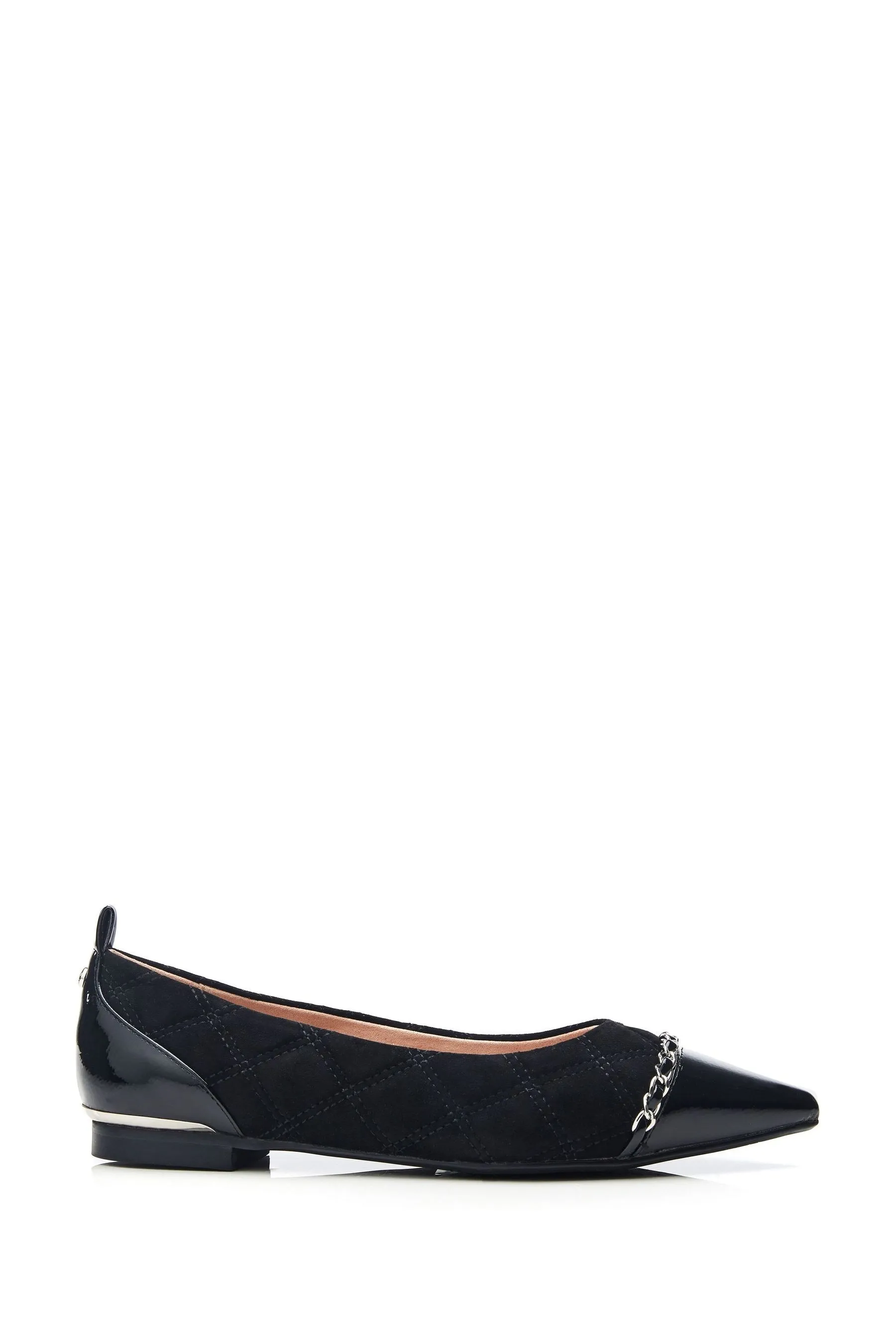 Moda in Pelle - Edessa - Nero a punta con catena - Ballerine