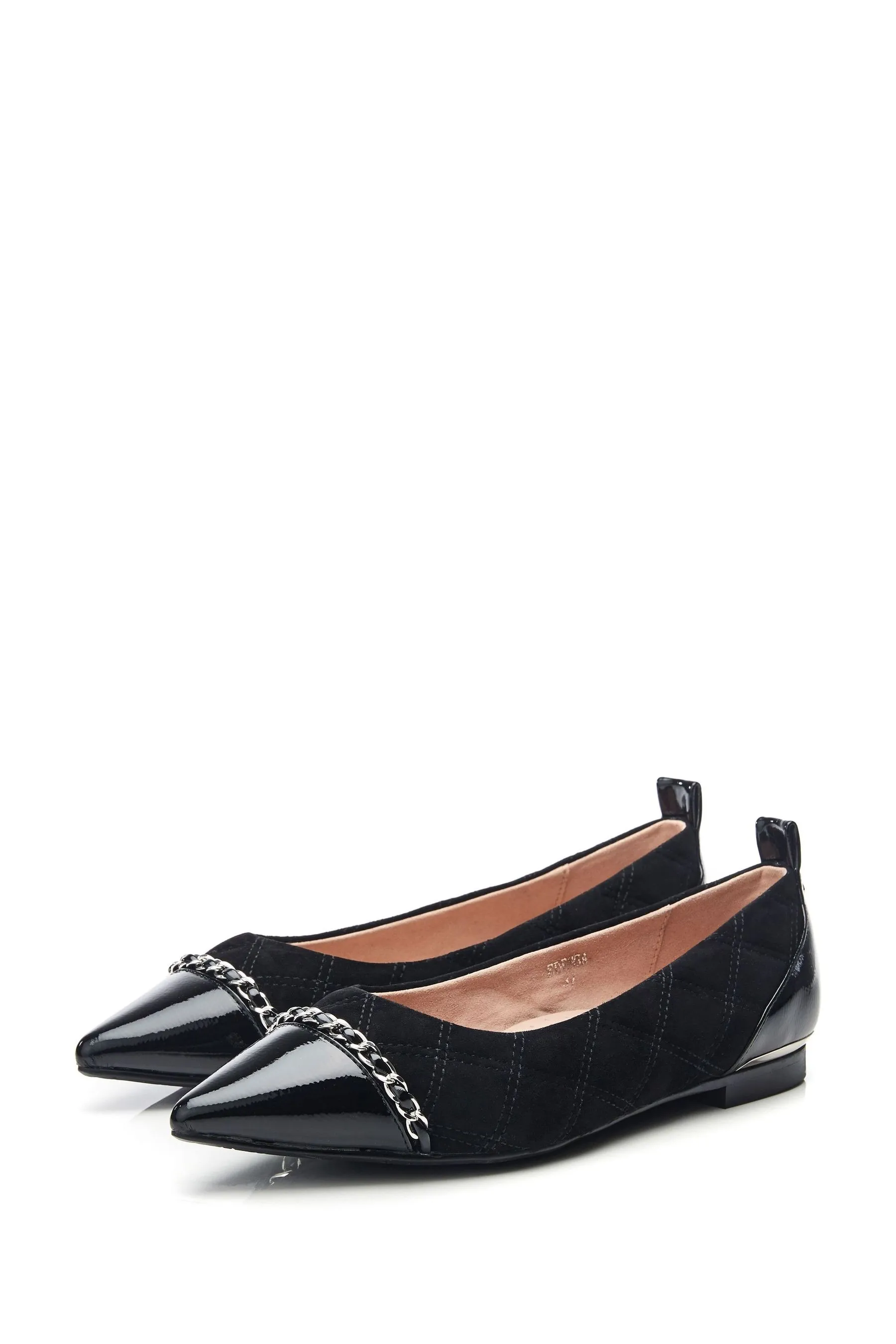 Moda in Pelle - Edessa - Nero a punta con catena - Ballerine