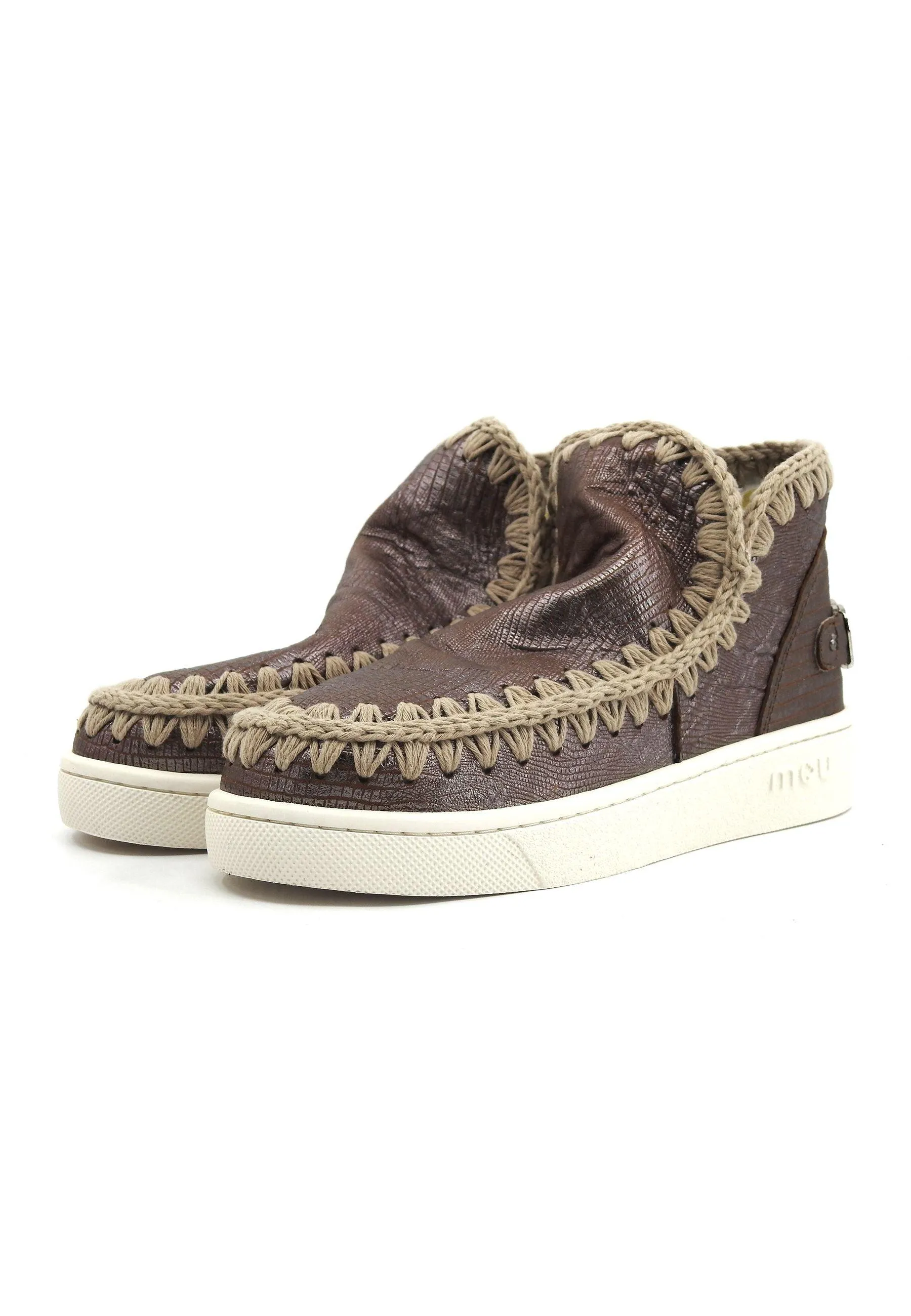 MOU Summer Eskimo Stivaletto Donna Metallic Lizard Gun MU.SW211001C