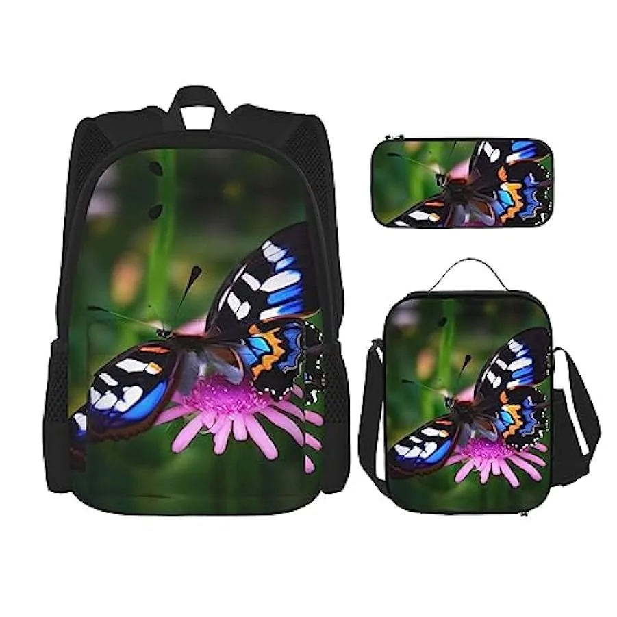 MQGMZ blu Pallavolo Stampa Grande Capacità Bookbag e Matita Bundle Leggero Laptop Pencil Case isolato Lunch Bag 160046168
