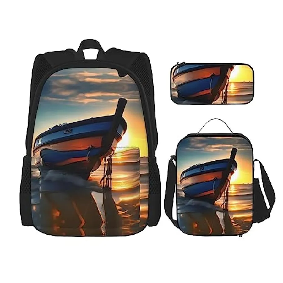 MQGMZ blu Pallavolo Stampa Grande Capacità Bookbag e Matita Bundle Leggero Laptop Pencil Case isolato Lunch Bag 160046168
