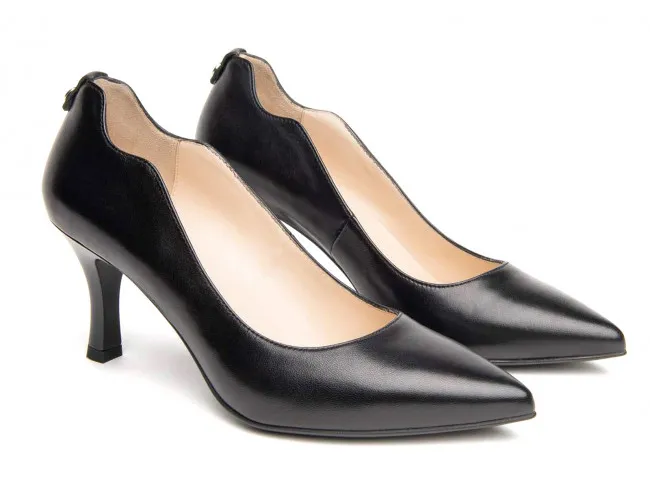 NERO GIARDINI SCARPE CON TACCO DONNA INVERNO I013470DE 100  DECOLTE IN PELLE NERO