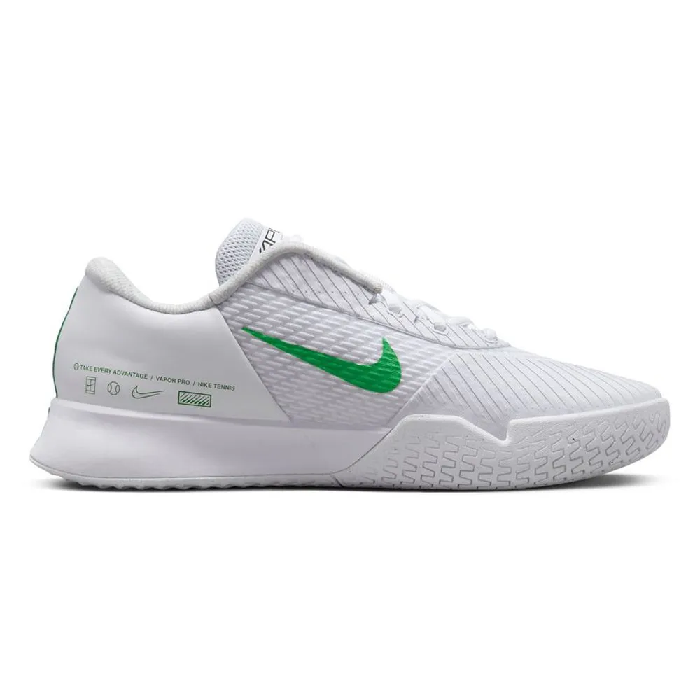 Nike Zoom Vapor Pro 2 Hc Bianco Verde - Scarpe Da Tennis Uomo