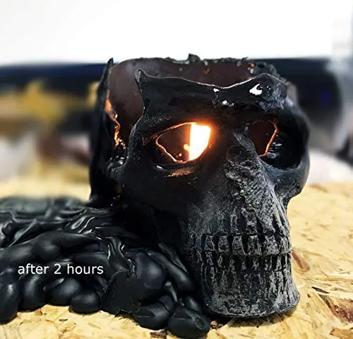 NKlaus - 3x Set di candele Skull Black in pura cera d'api biologica - Candela gotica colorata Figurine Candle Skull Halloween Ri