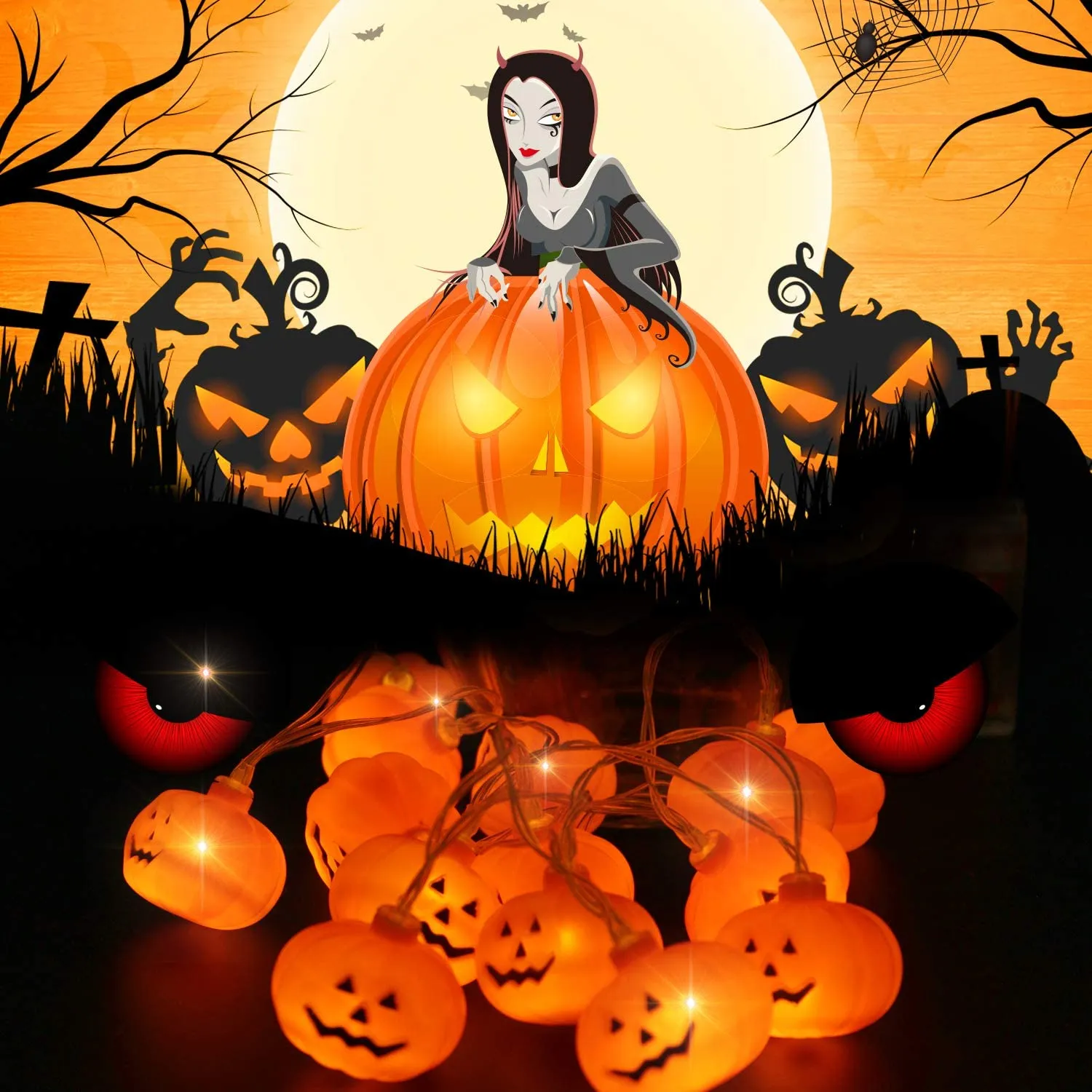 NNIUK 20 LED Fata Zucca luce della stringa per la decorazione di Halloween del partito di natalizie di Cosplay.