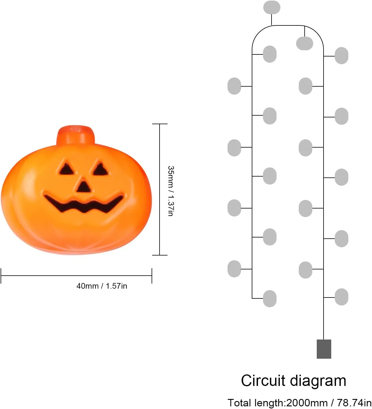 NNIUK 20 LED Fata Zucca luce della stringa per la decorazione di Halloween del partito di natalizie di Cosplay.