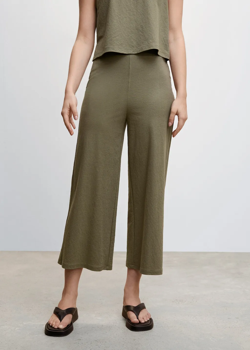 Pantaloni culotte crop