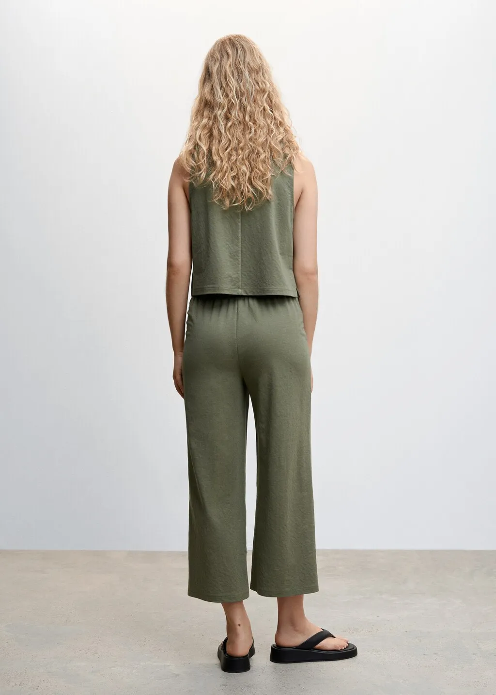 Pantaloni culotte crop