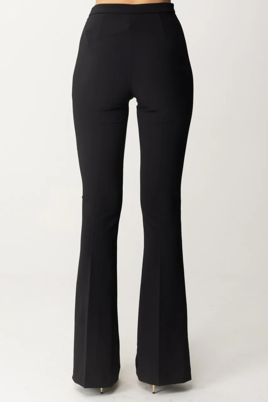 Pantaloni flare con charms C Nero