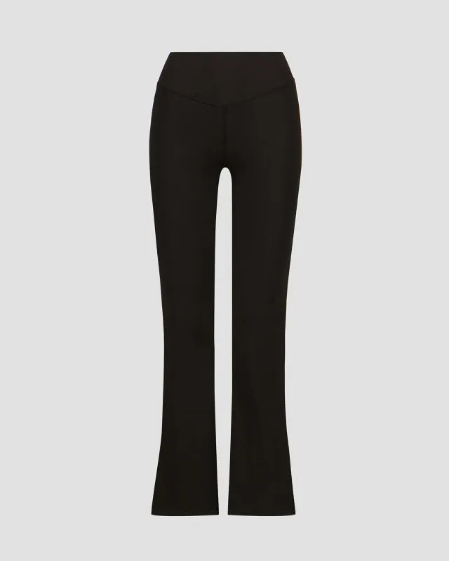 Pantaloni neri da donna The Upside Ribbed Florence Flare