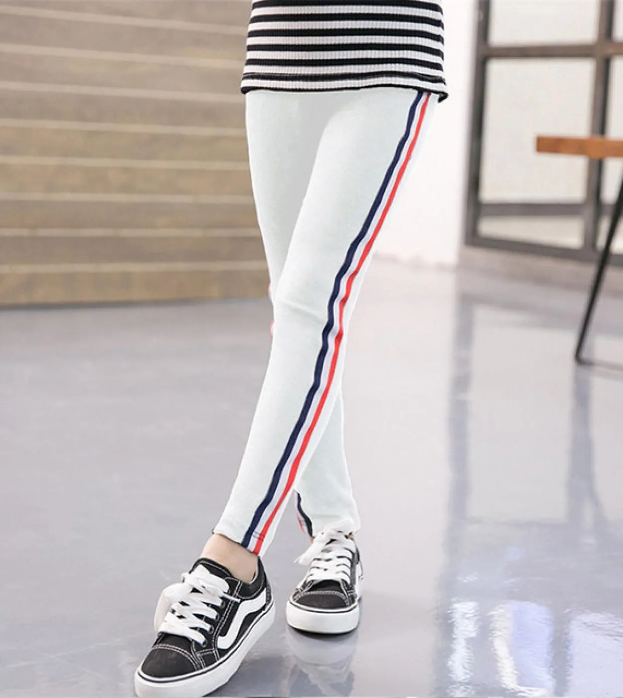 Pantaloni per bambina alla moda Pantaloni per bambina Leggings per bambina Pantaloni a matita tinta unita Pantaloni elastici Leg