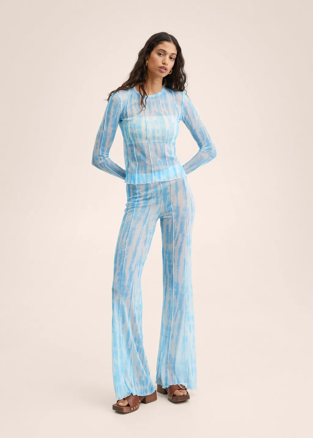Pantaloni wideleg stampa