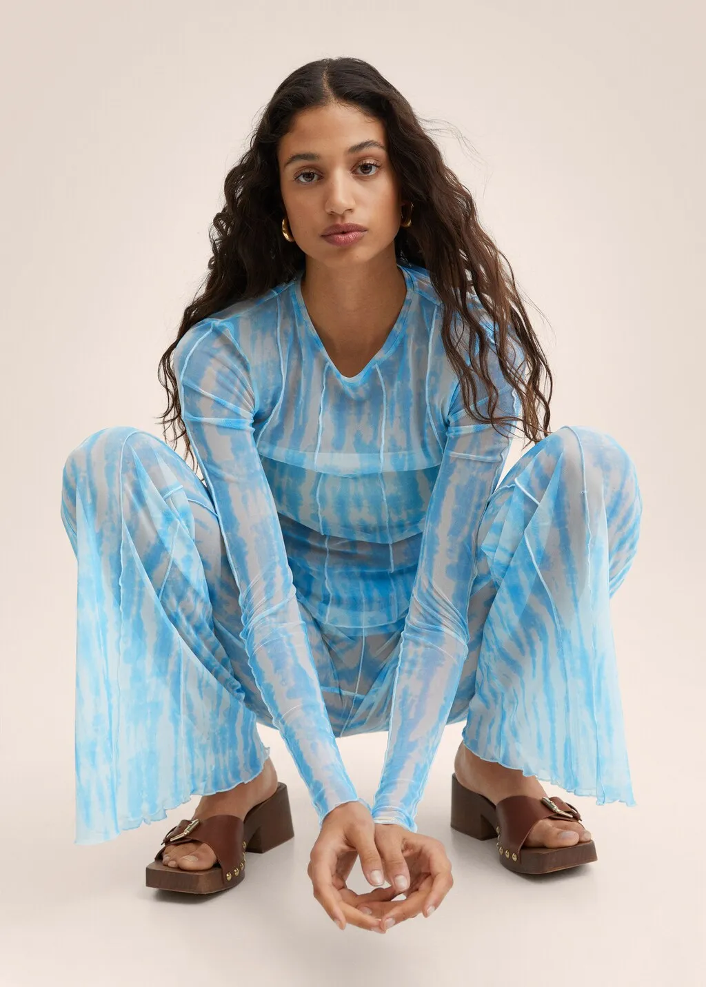 Pantaloni wideleg stampa
