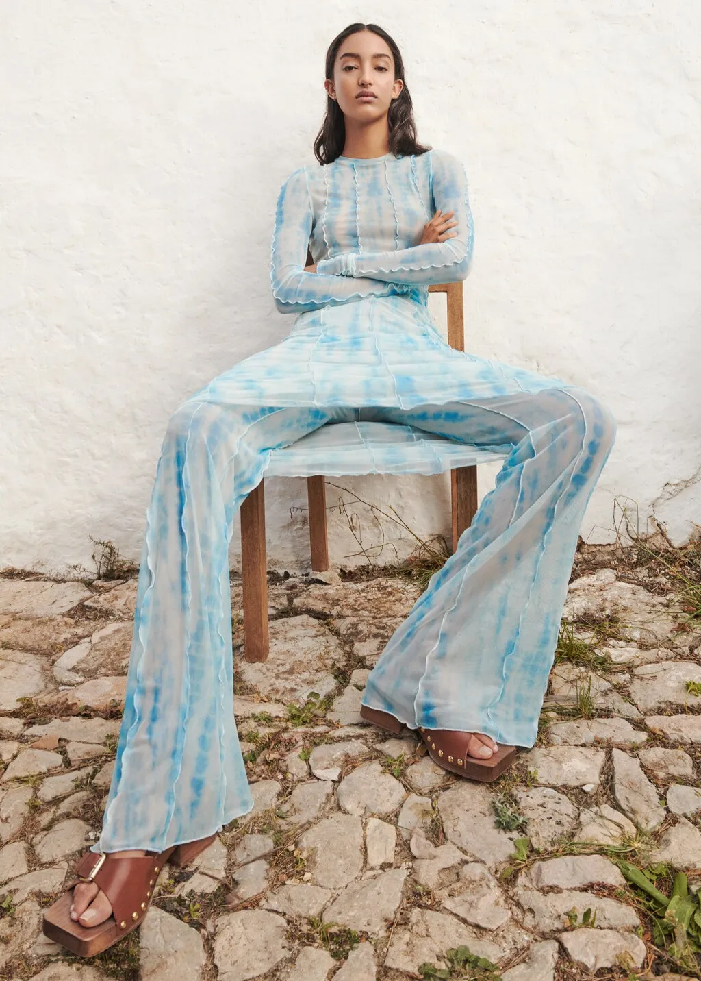 Pantaloni wideleg stampa