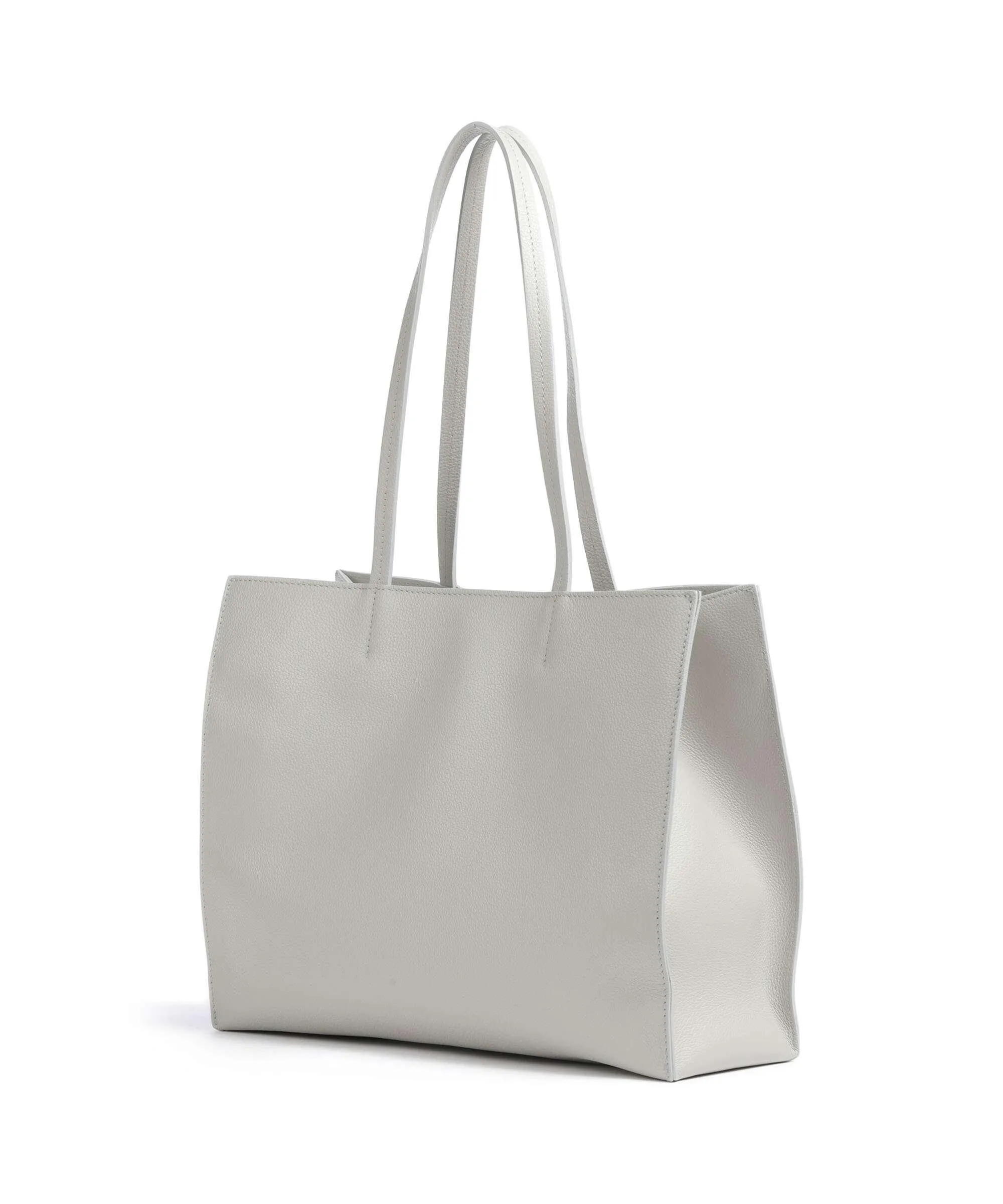  Patrizia Pepe Borsa shopper pelle granulata grigio chiaro  