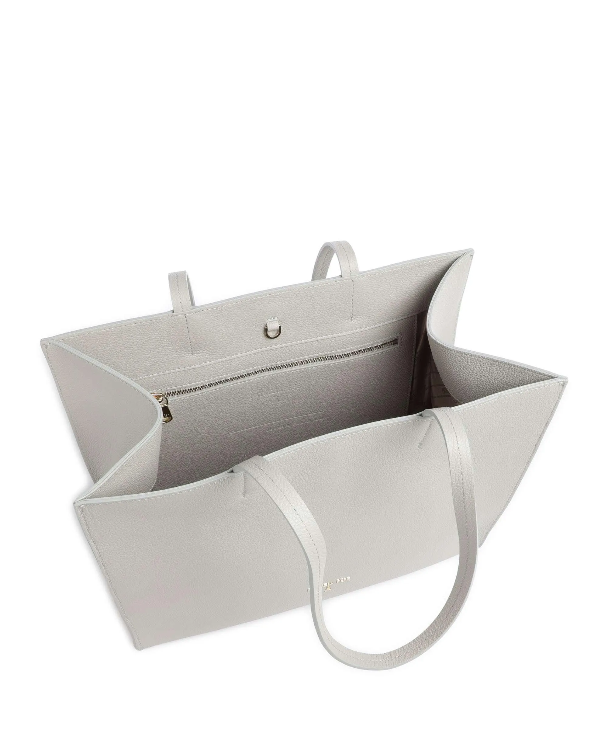  Patrizia Pepe Borsa shopper pelle granulata grigio chiaro  
