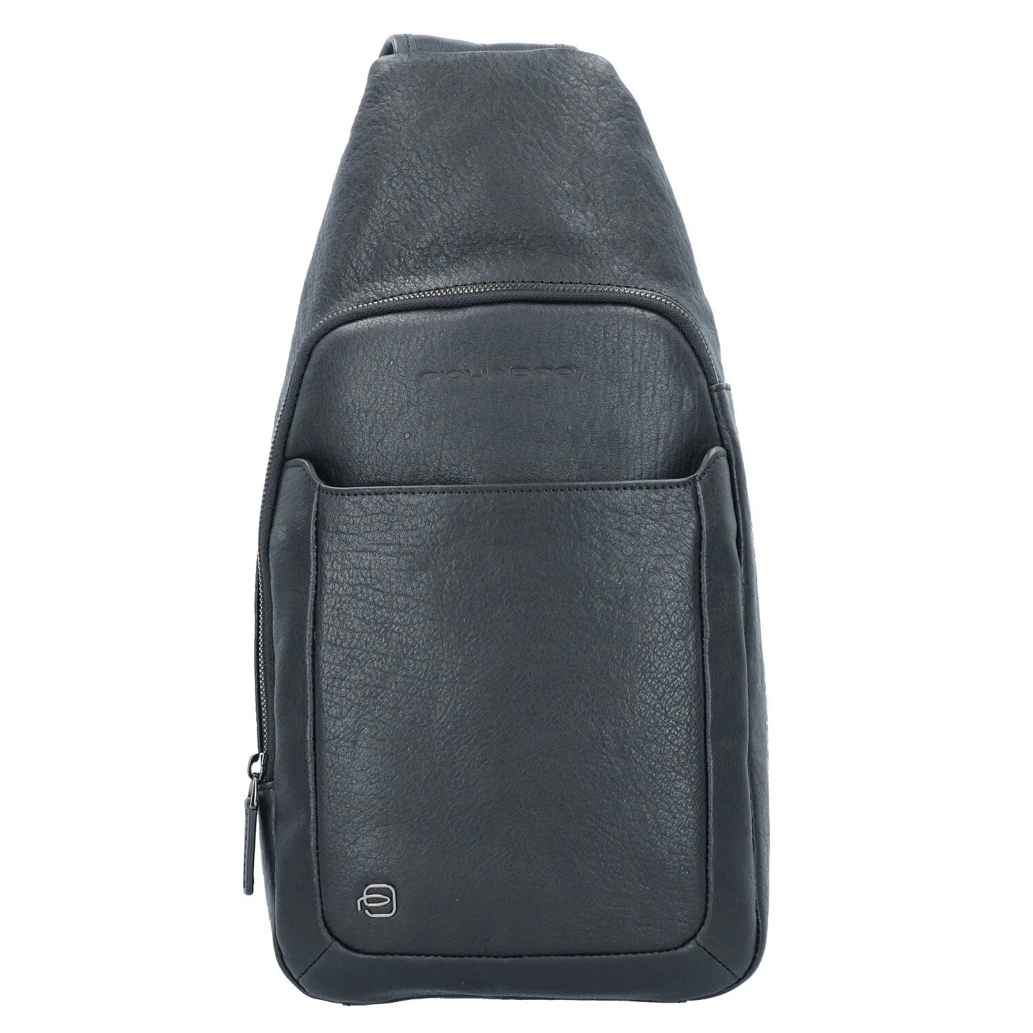 Piquadro Borsa a tracolla quadrata nera in pelle 20 cm