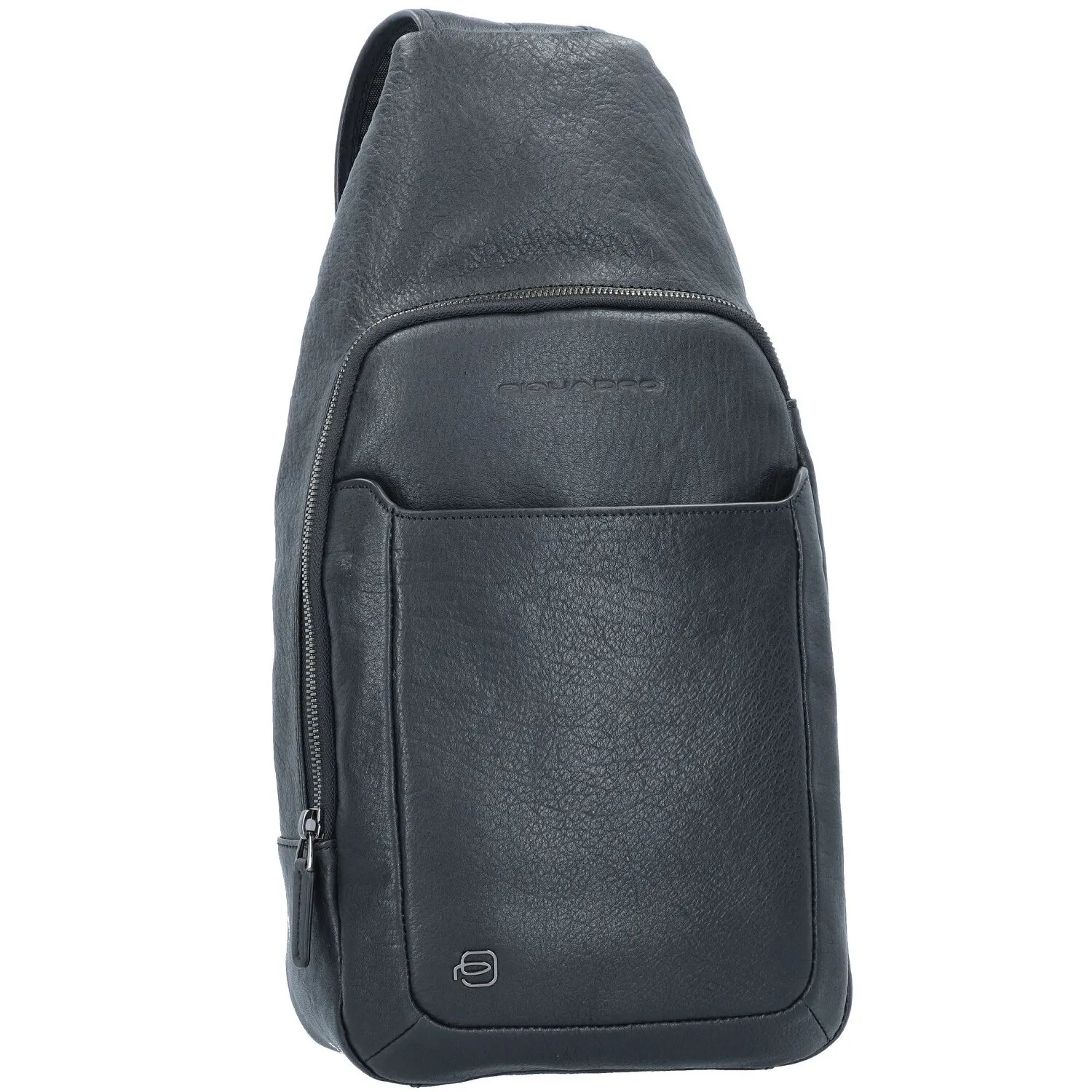 Piquadro Borsa a tracolla quadrata nera in pelle 20 cm