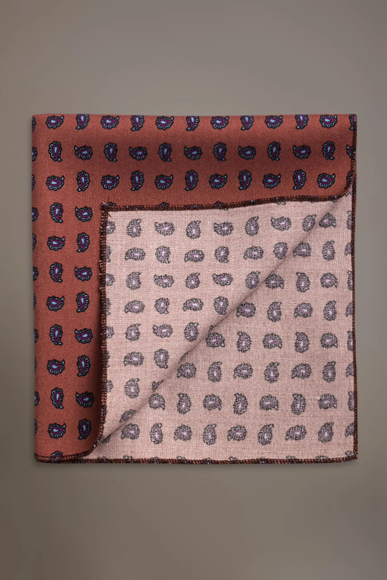 Pochette disegno fantasia uomo red o rust