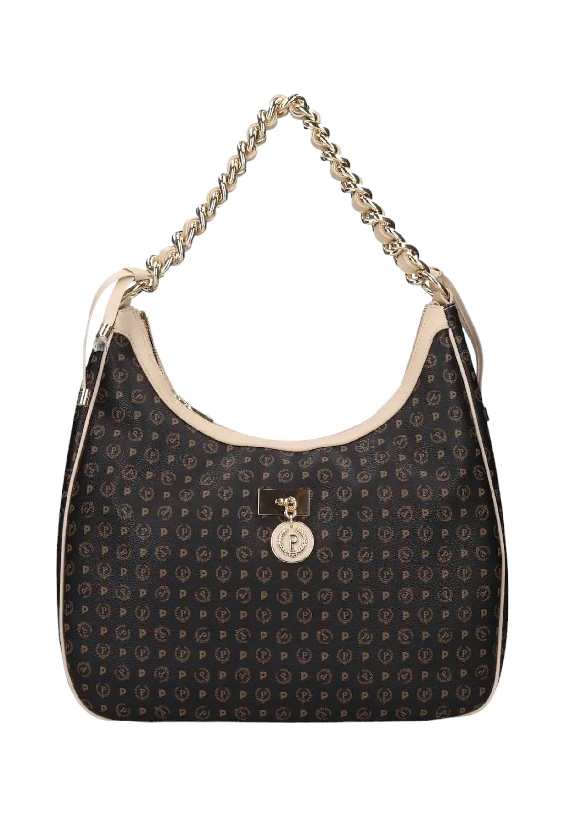 POLLINI Borsa Hobo Donna Nero Avorio TE8519PP0HQ1100C