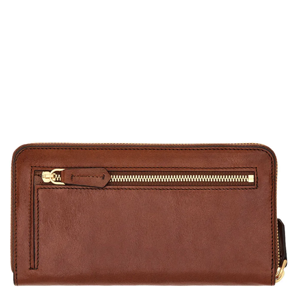 Portafoglio Donna Zip Around THE BRIDGE linea Lucrezia in Pelle Marrone