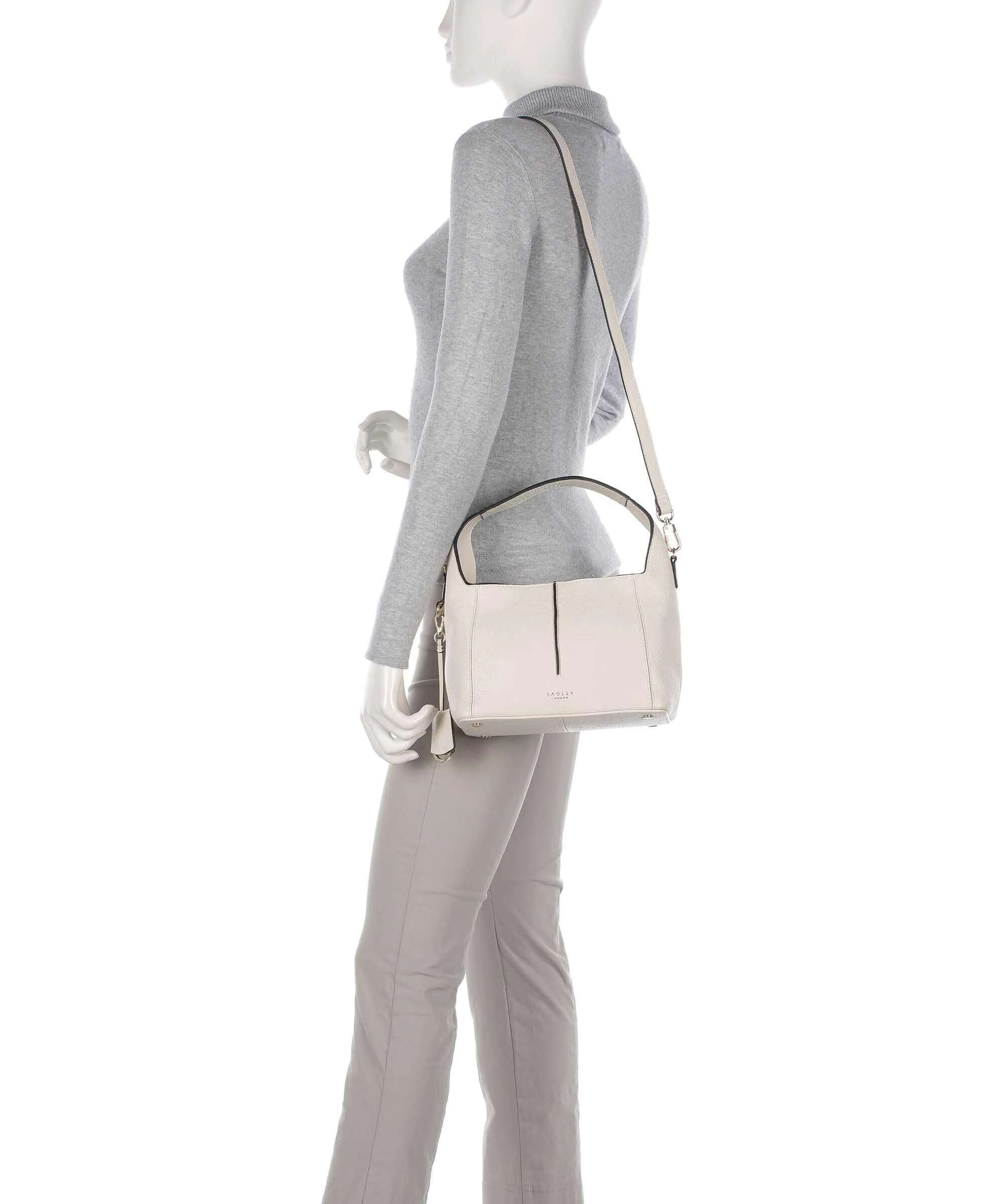  Radley London Hillgate Place Borsa a mano pelle di vacchetta grana avorio  