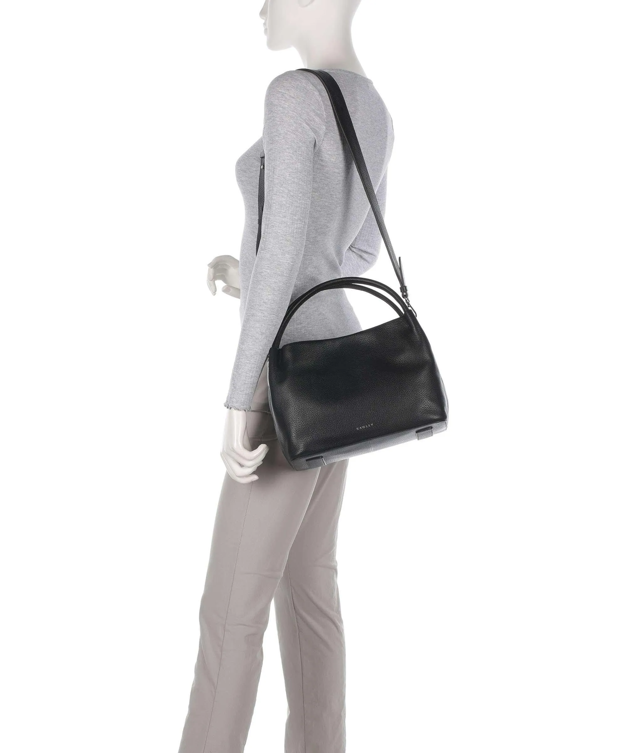  Radley London Ivydale Road Borsa a mano pelle di vacchetta grana nero  