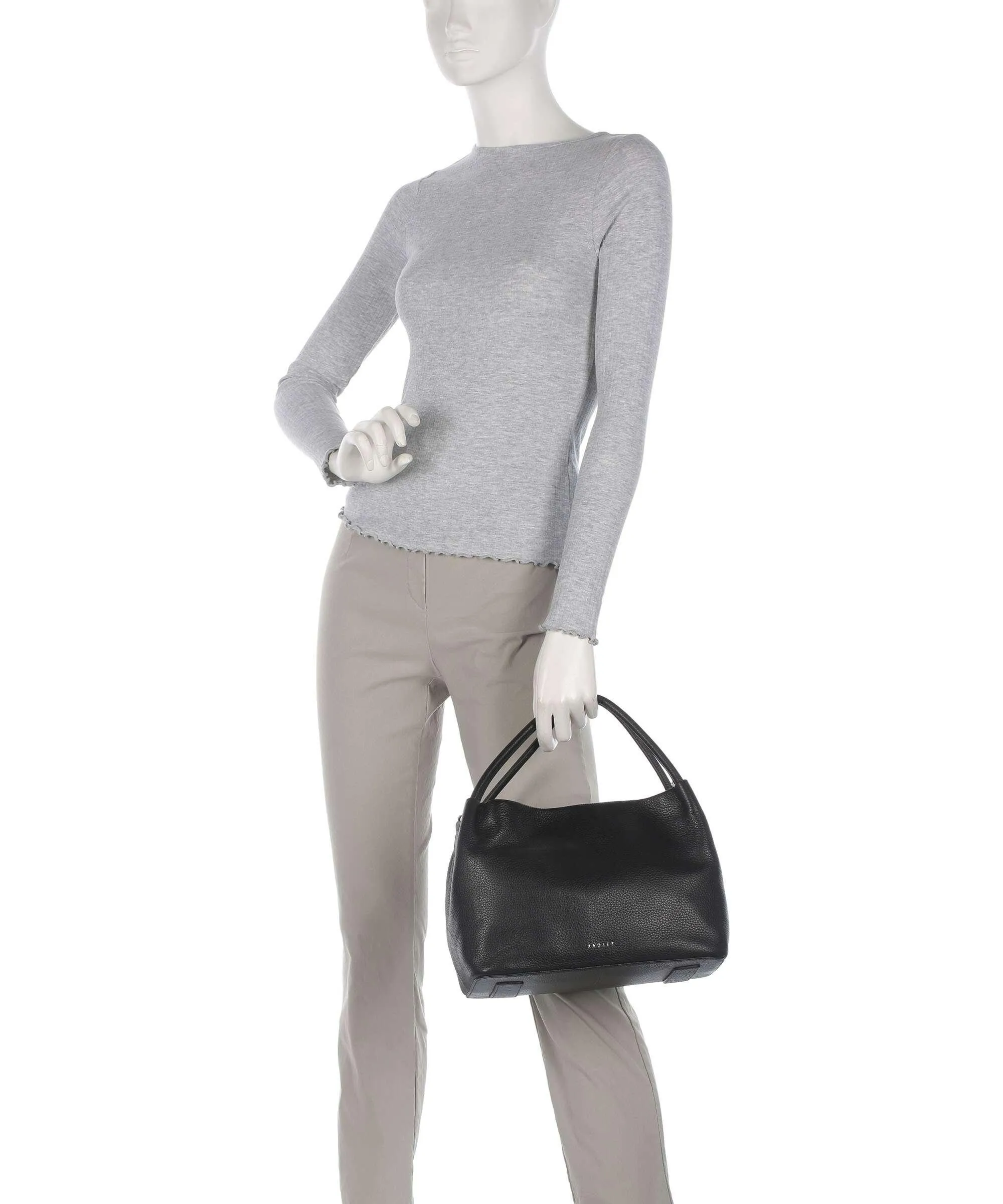  Radley London Ivydale Road Borsa a mano pelle di vacchetta grana nero  