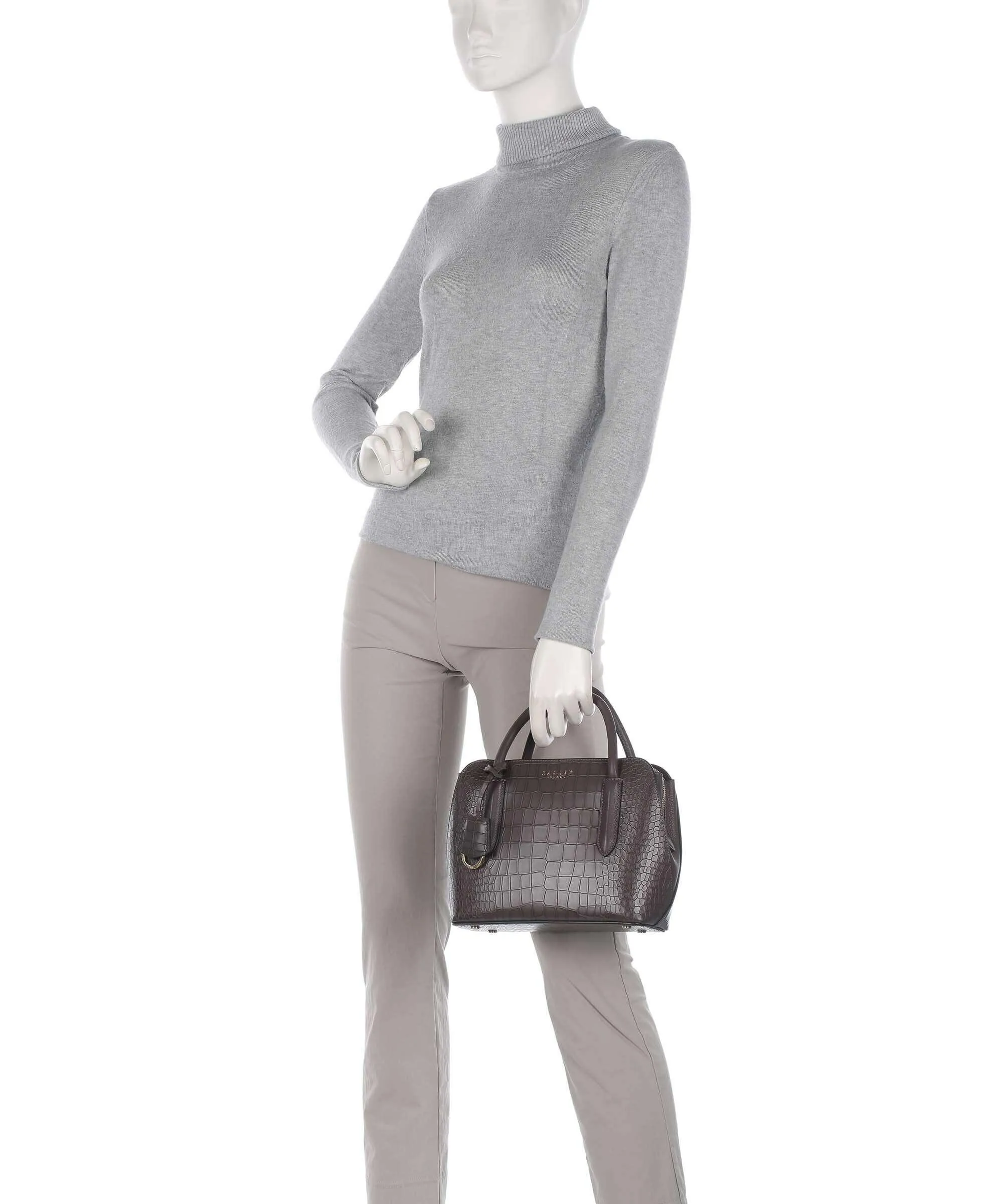  Radley London Liverpool Street 2.0 Borsa a mano pelle in rilievo grigio scuro  
