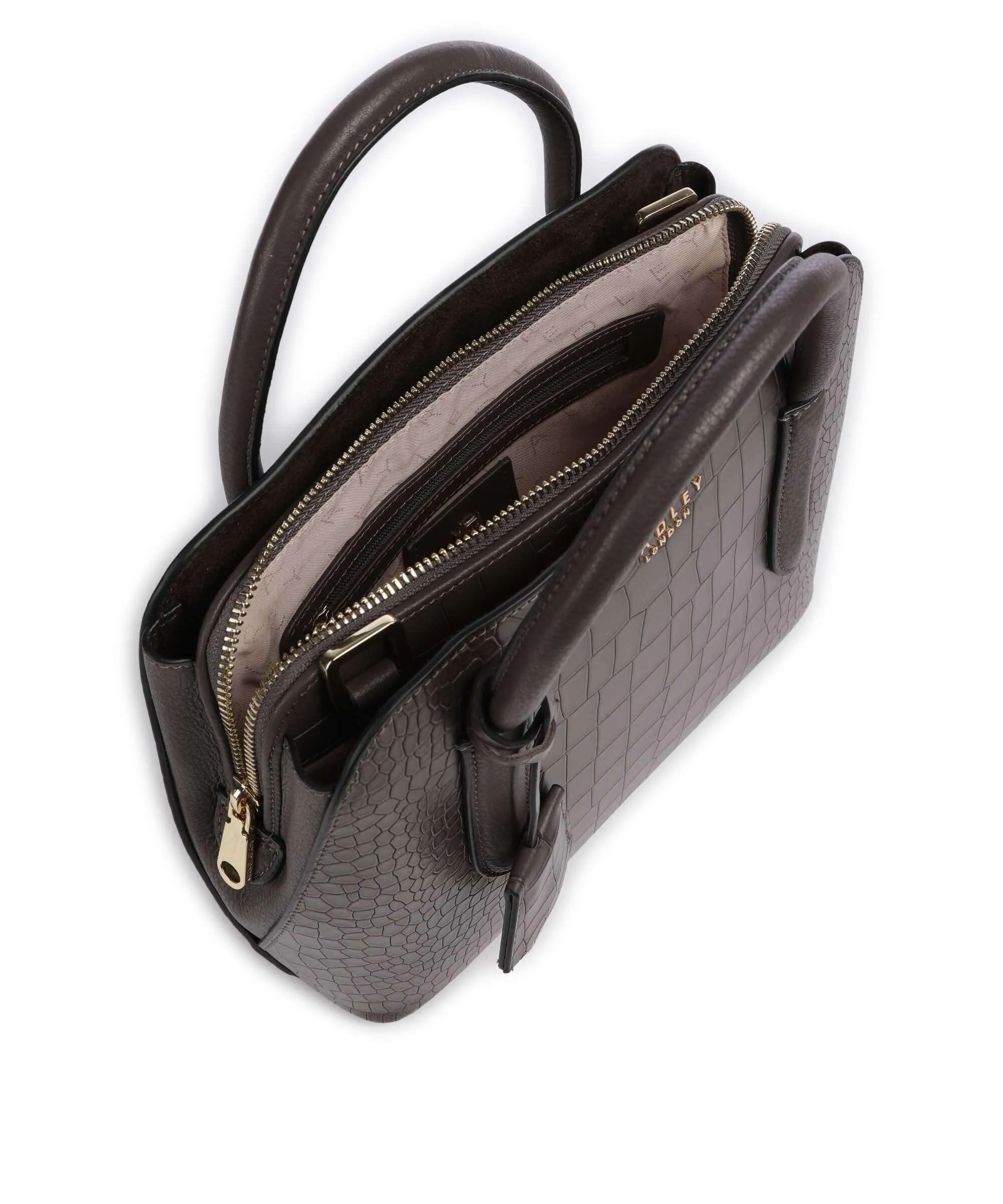  Radley London Liverpool Street 2.0 Borsa a mano pelle in rilievo grigio scuro  
