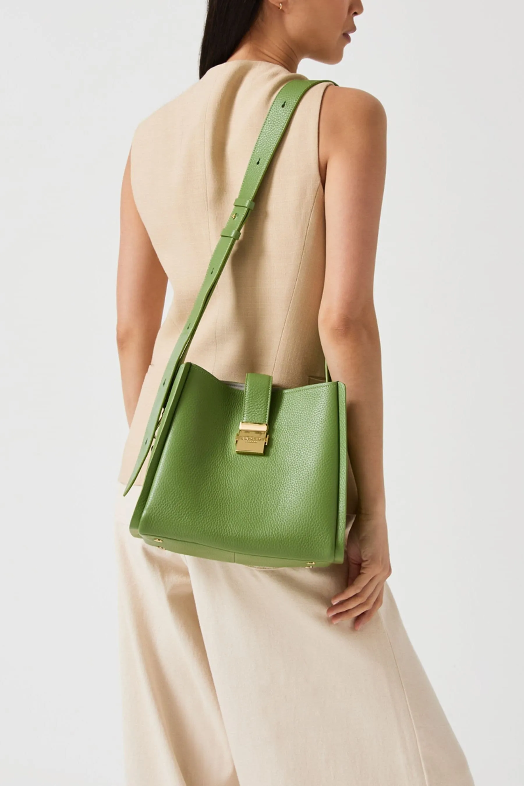 Radley London - Verde media - Sloane Street - Borsa a tracolla con zip in alto