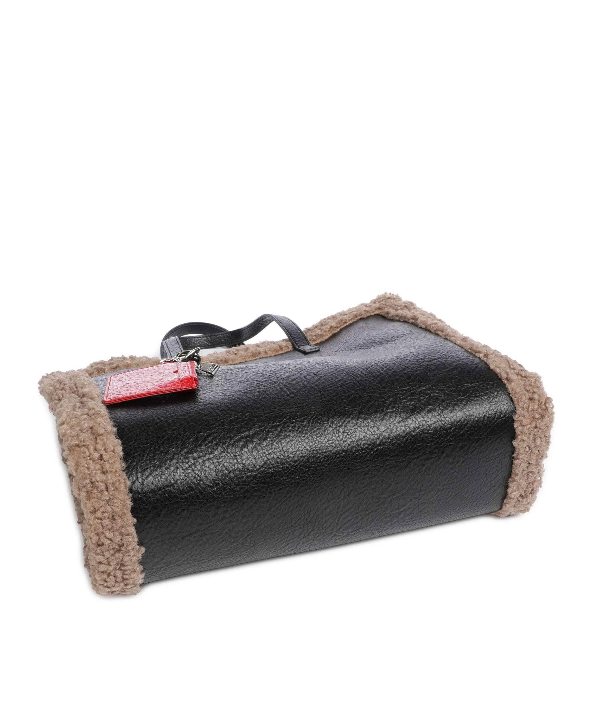  Replay Borsa shopper poliestere, pelle sintetica nero/marrone  