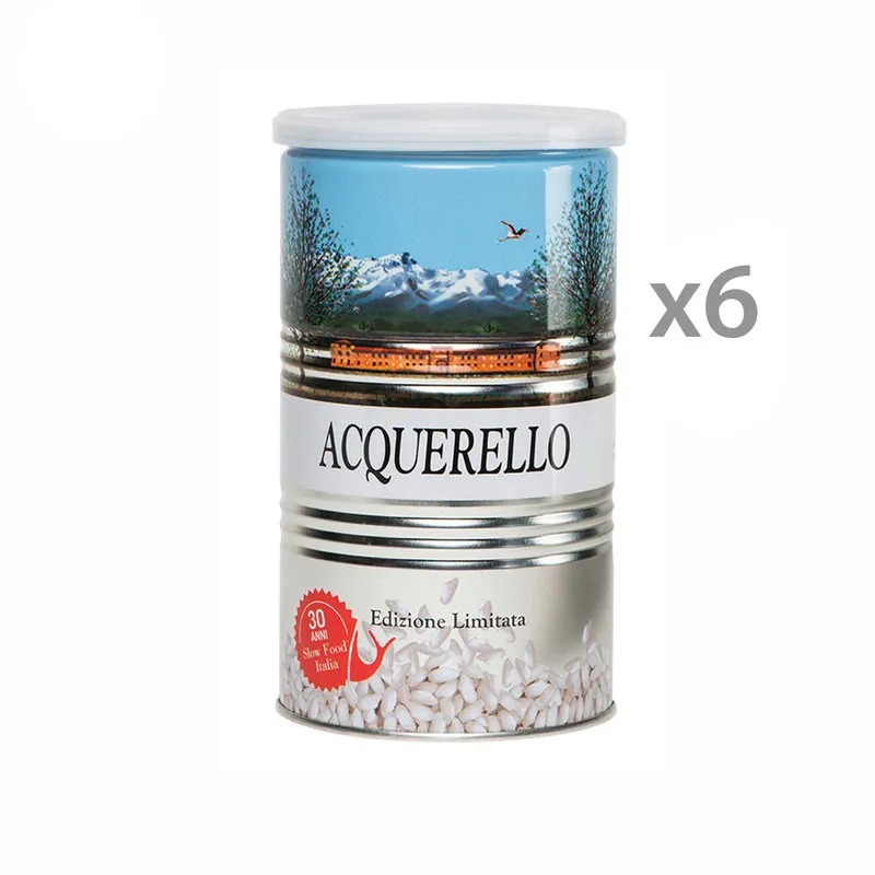 Riso Acquerello 6 lattine di riso Carnaroli da 1 kg