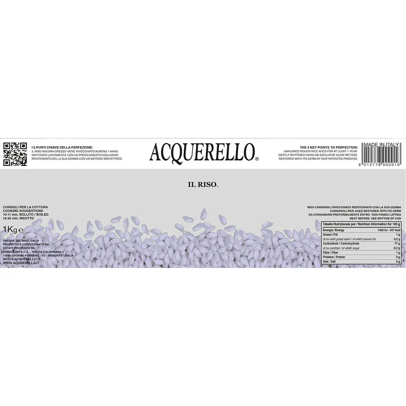 Riso Acquerello 6 lattine di riso Carnaroli da 1 kg