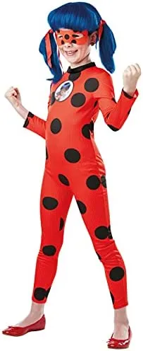 Rubies Costume Miraculous Ladybug Tikki per bambina, tuta Ladybug con maschera, Zag ufficiale, per Carnevale, Compleanni, Natale