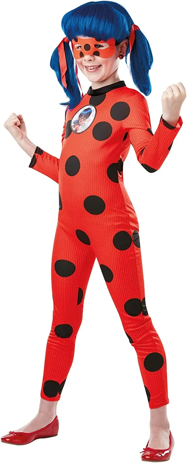 Rubies Costume Miraculous Ladybug Tikki per bambina, tuta Ladybug con maschera, Zag ufficiale, per Carnevale, Compleanni, Natale