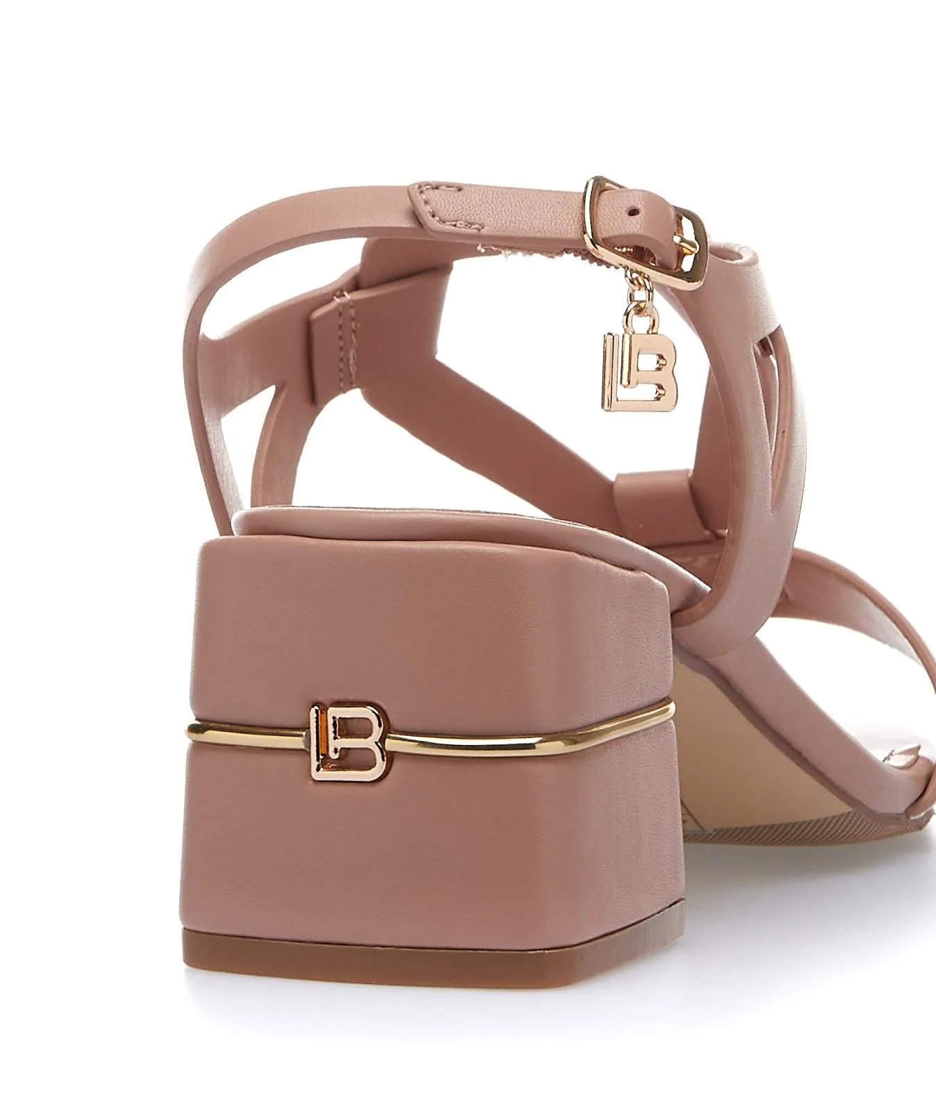 Sandali beige con tacco largo