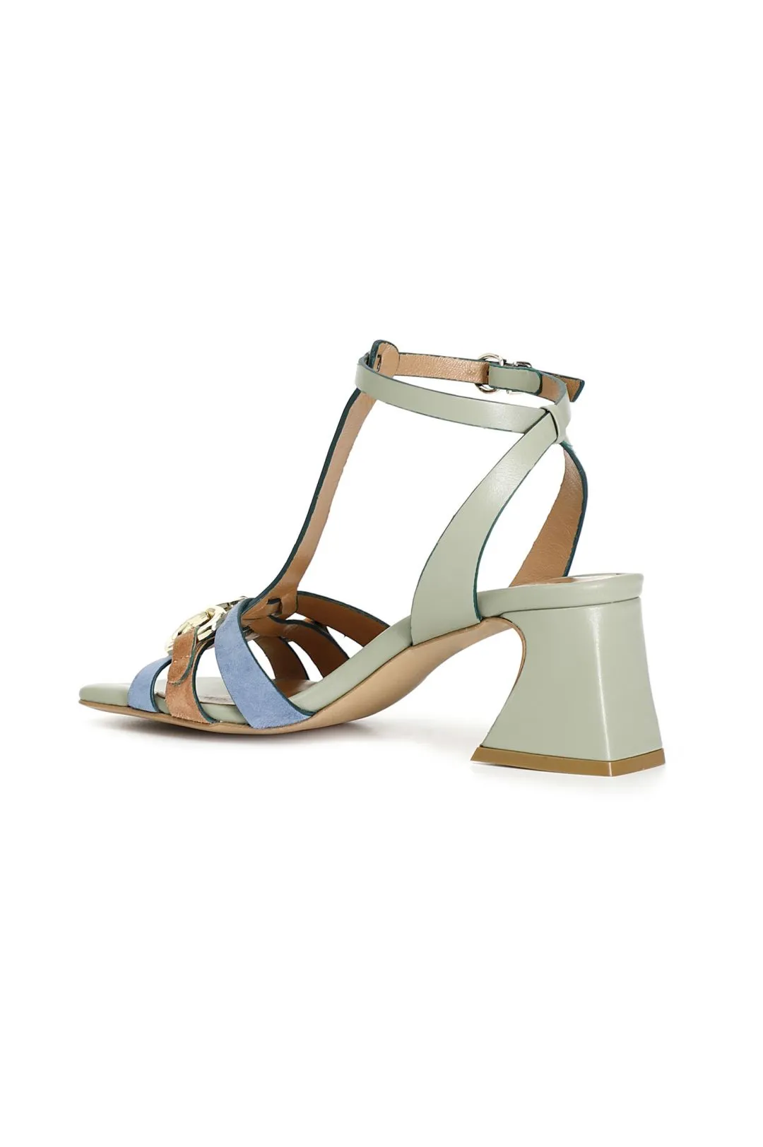 sandali t con accessorio multi verde