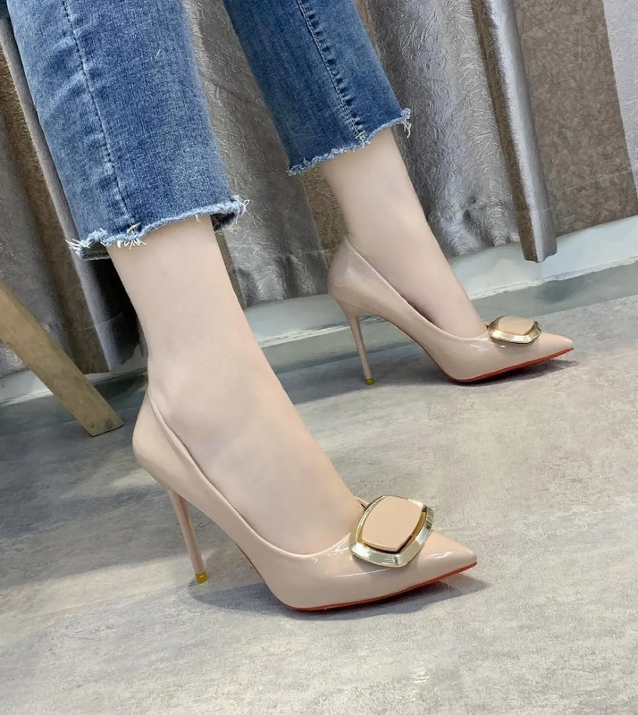 Scarpe da donna Moda Tacchi alti Scarpe da donna 10cm Tacchi a punta Scarpe da festa Scarpe da sposa bianche Décolleté con tacco
