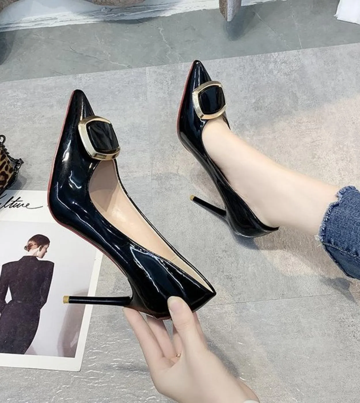 Scarpe da donna Moda Tacchi alti Scarpe da donna 10cm Tacchi a punta Scarpe da festa Scarpe da sposa bianche Décolleté con tacco