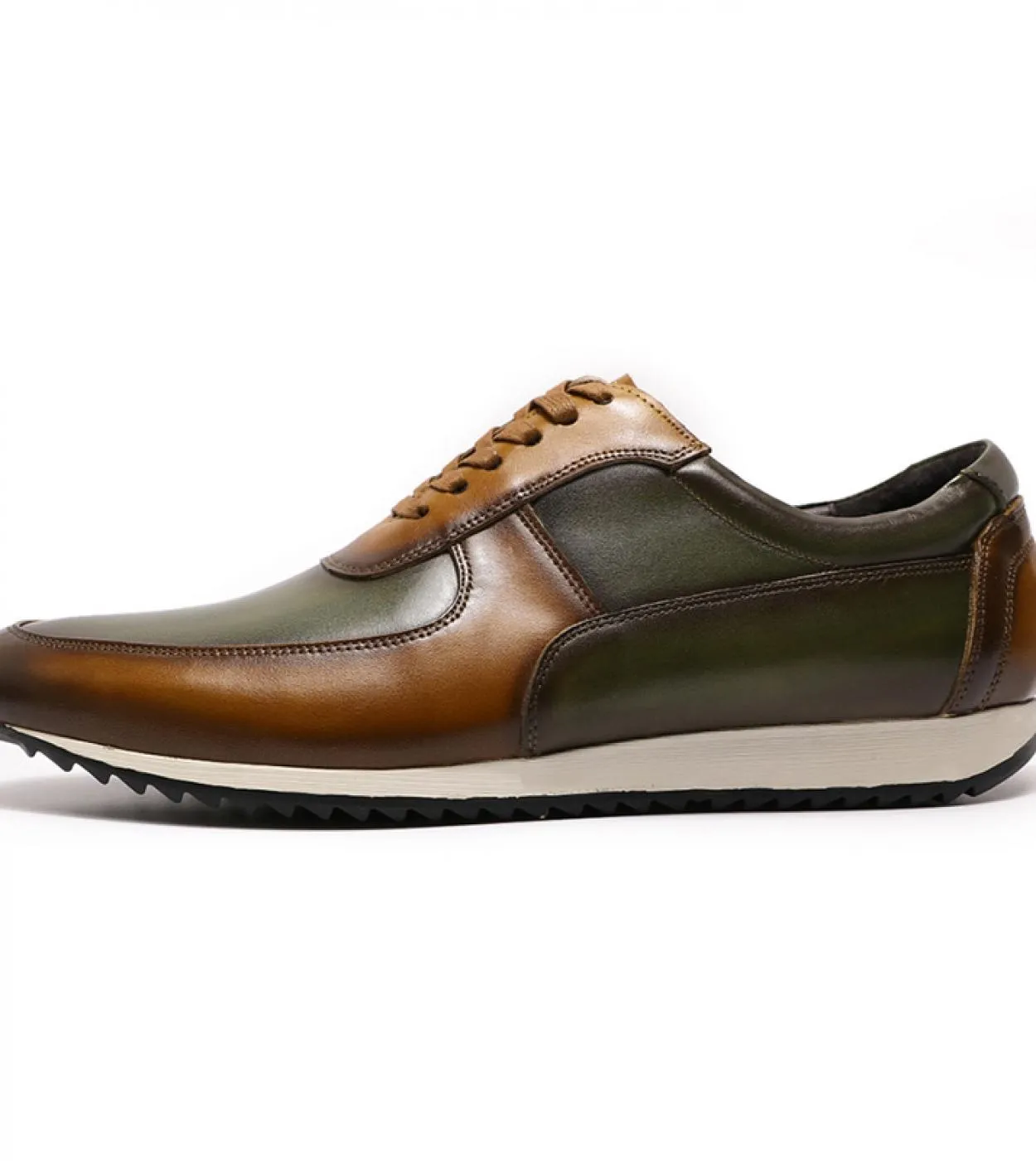 Scarpe da ginnastica in pelle marrone da uomo Scarpe da uomo casual in pelle verde taglia grande 515 da uomo