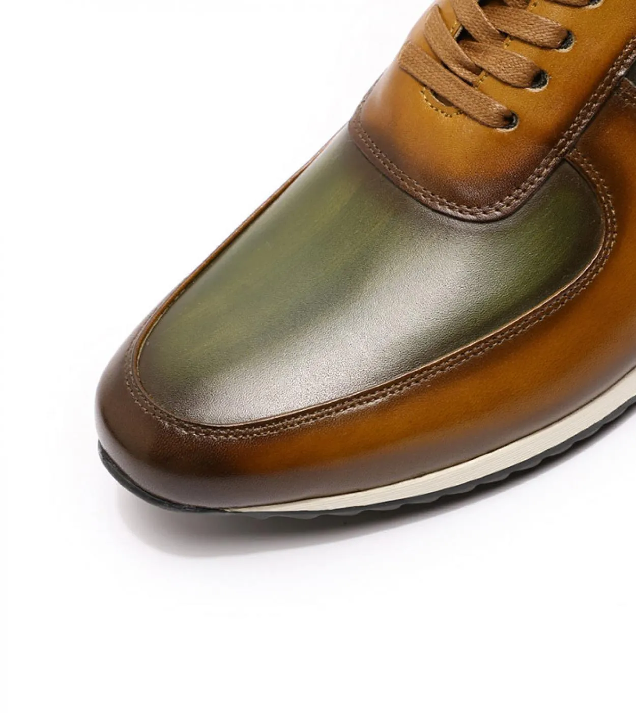 Scarpe da ginnastica in pelle marrone da uomo Scarpe da uomo casual in pelle verde taglia grande 515 da uomo