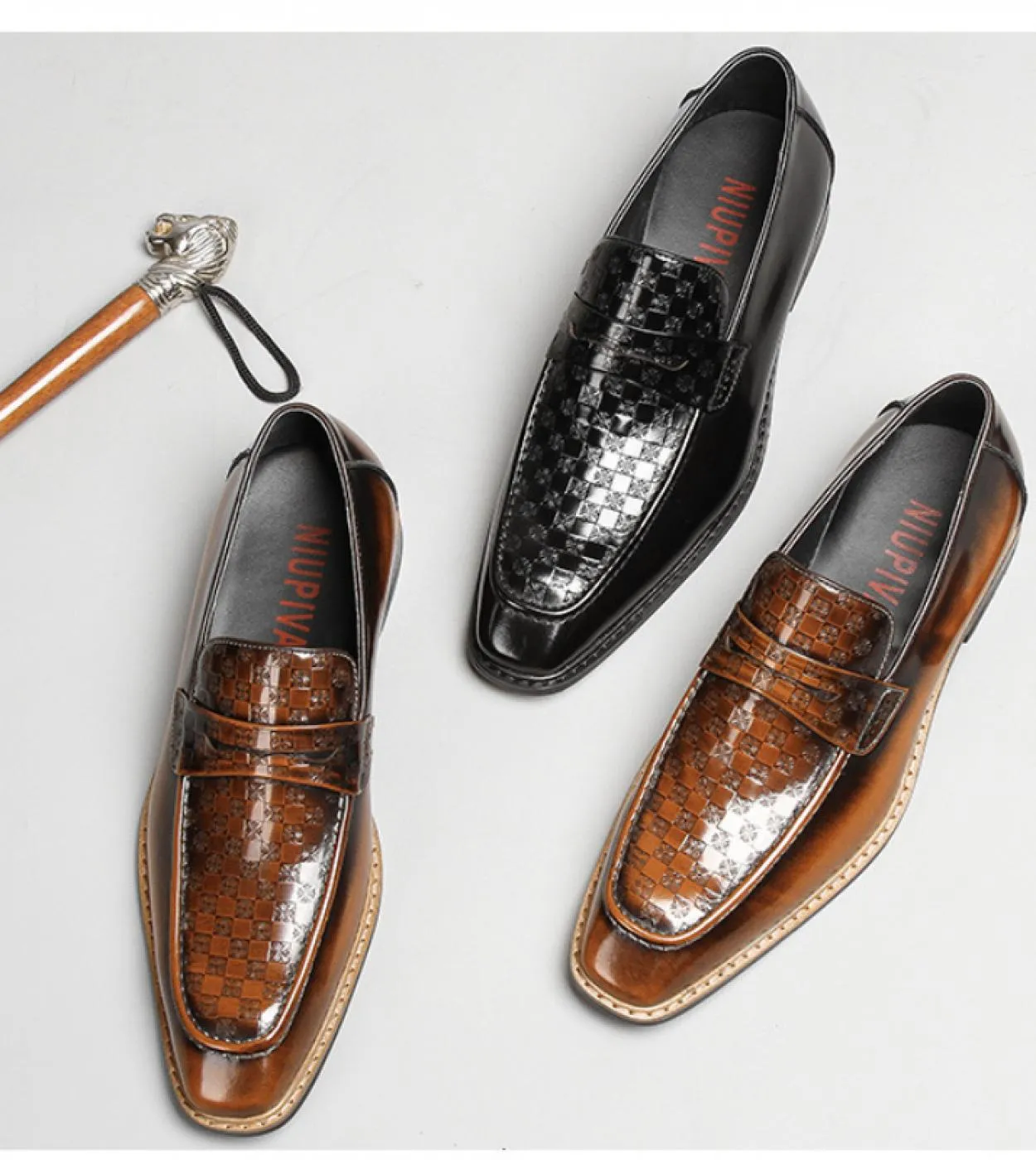 Scarpe in pelle italiana da uomo marrone scuro Scarpe eleganti in pelle marrone da uomo stile italiano