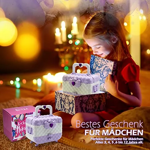 Set di Trucchi per Bambini e Bambine - Viola 57 Pezzi, Set da Trucco per Bambini, per Ragazze, per Halloween, Natale, Compleanno
