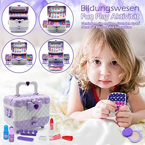 Set di Trucchi per Bambini e Bambine - Viola 57 Pezzi, Set da Trucco per Bambini, per Ragazze, per Halloween, Natale, Compleanno