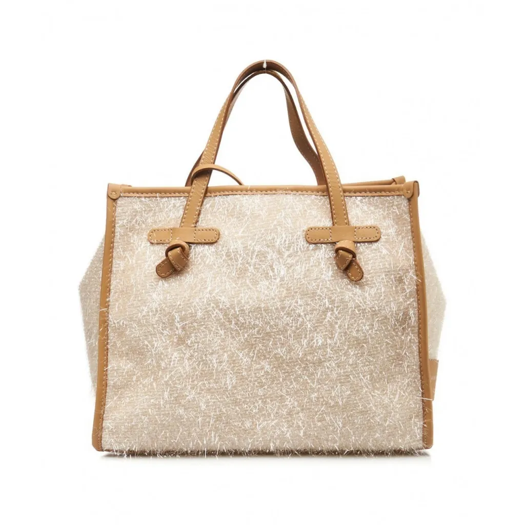 Shopper con frange fris beige