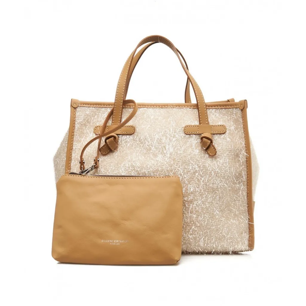 Shopper con frange fris beige